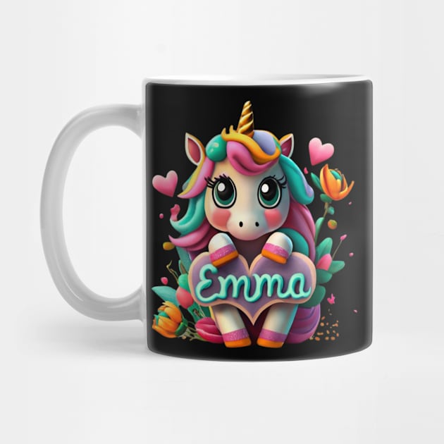 Personalized Name Emma with Unicorn by Jo Palmer
